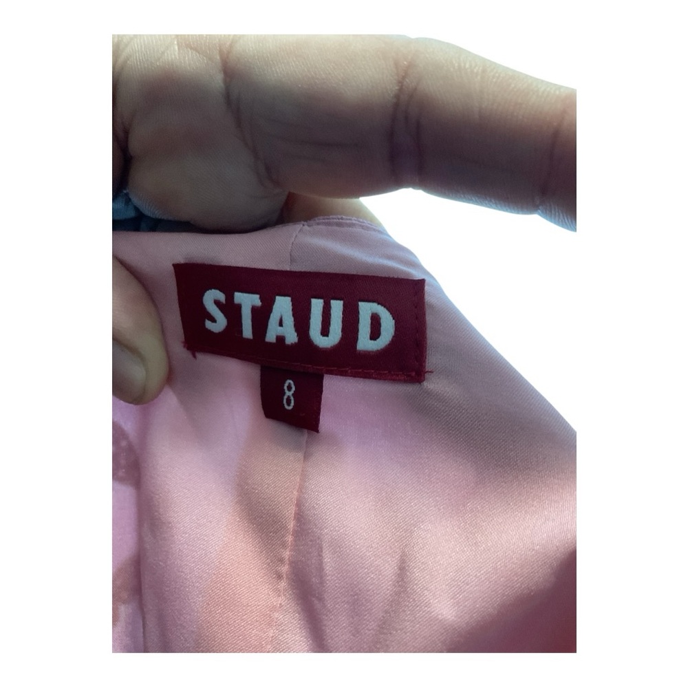 Women’s NWT Staud Gisele top in pink blush mushroom print with peplum, size 8 - Picture 3 of 5